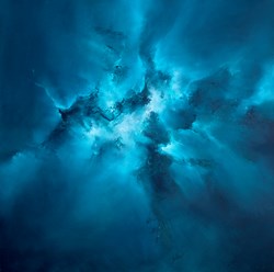 Where Clouds Gather by Simon Kenny - Glazed Original Painting on Box Canvas sized 47x47 inches. Available from Whitewall Galleries